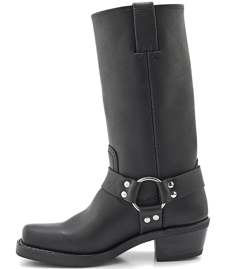Frye Women's Leather 12R O-Ring Harness Hardware Square Toe Tall Moto Boots