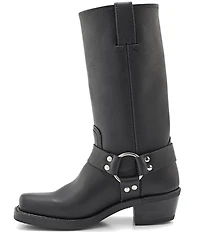 Frye Women's Leather 12R O-Ring Harness Hardware Square Toe Tall Moto Boots