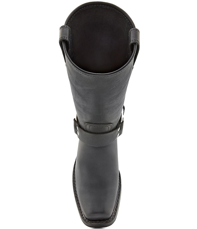 Frye Women's Leather 12R O-Ring Harness Hardware Square Toe Tall Moto Boots