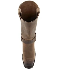 Frye Women's Leather 12R O-Ring Harness Hardware Square Toe Tall Moto Boots