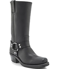 Frye Women's Leather 12R O-Ring Harness Hardware Square Toe Tall Moto Boots
