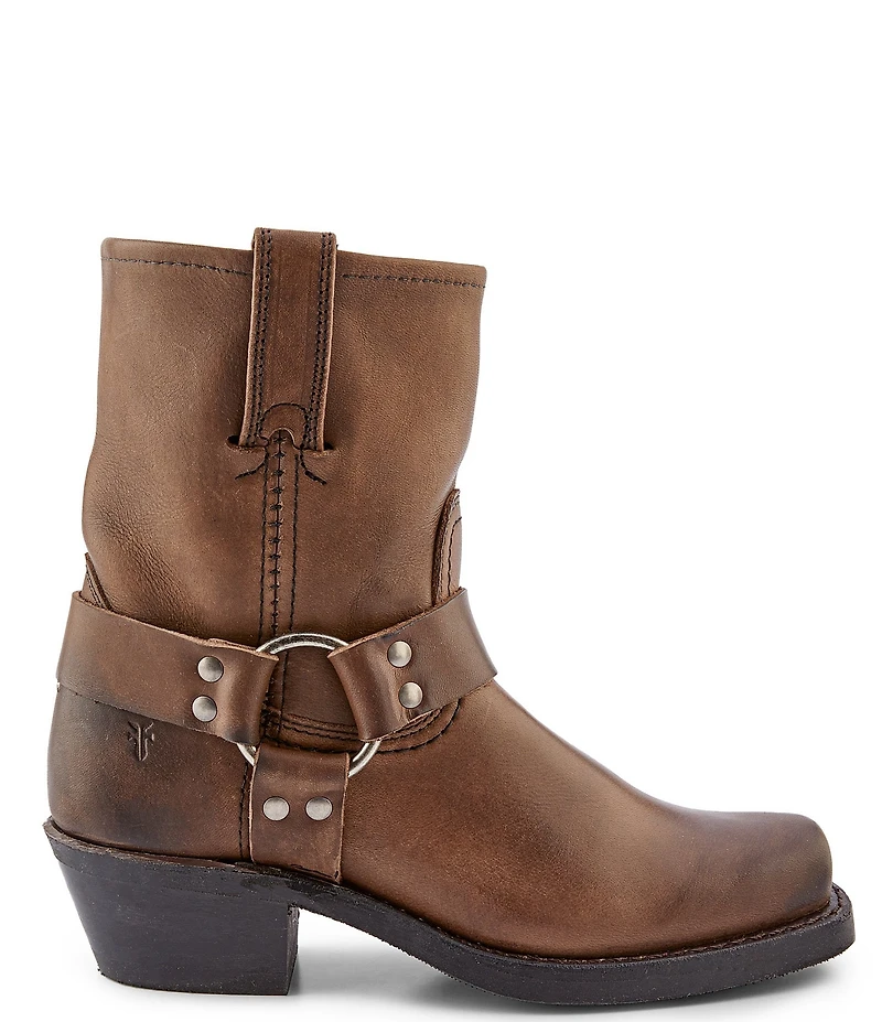 Frye Harness Leather 8R Leather O-Ring Harness Hardware Square Toe Moto Boots