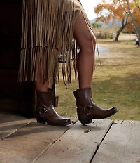 Frye Harness Leather 8R Leather O-Ring Harness Hardware Square Toe Moto Boots