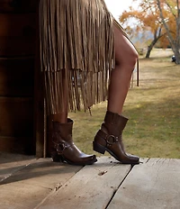Frye Harness Leather 8R Leather O-Ring Harness Hardware Square Toe Moto Boots