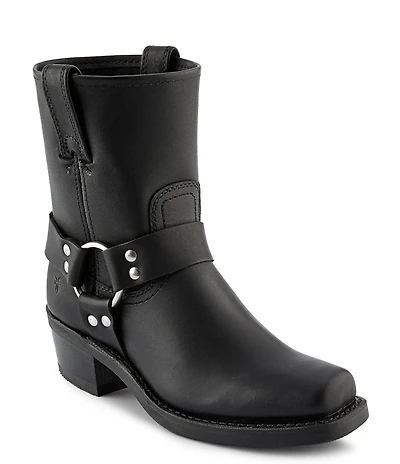 Frye Harness Leather 8R Leather O-Ring Harness Hardware Square Toe Moto Boots