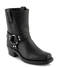 Frye Harness Leather 8R Leather O-Ring Harness Hardware Square Toe Moto Boots