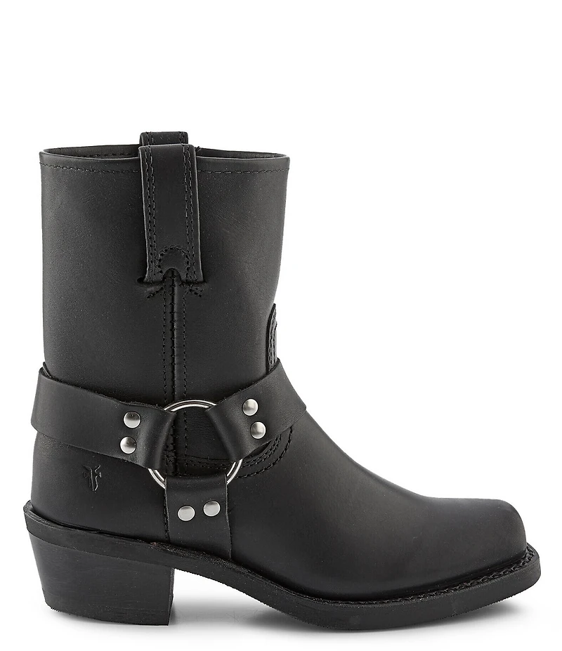 Frye Harness Leather 8R Leather O-Ring Harness Hardware Square Toe Moto Boots