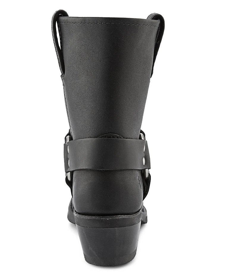 Frye Harness Leather 8R Leather O-Ring Harness Hardware Square Toe Moto Boots