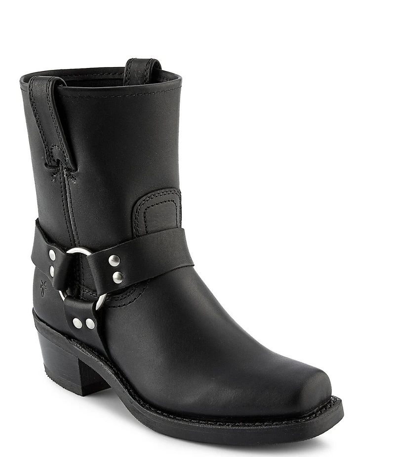 Frye Harness Leather 8R Leather O-Ring Harness Hardware Square Toe Moto Boots