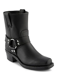 Frye Harness Leather 8R Leather O-Ring Harness Hardware Square Toe Moto Boots