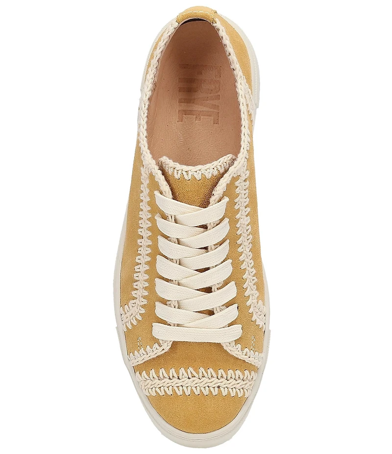 Frye Ivy Crochet Low Lace Suede Sneakers