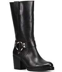 Frye Jean Leather O-Ring Harness Hardware Tall Boots