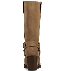 Frye Jean Suede O-Ring Harness Hardware Tall Boots