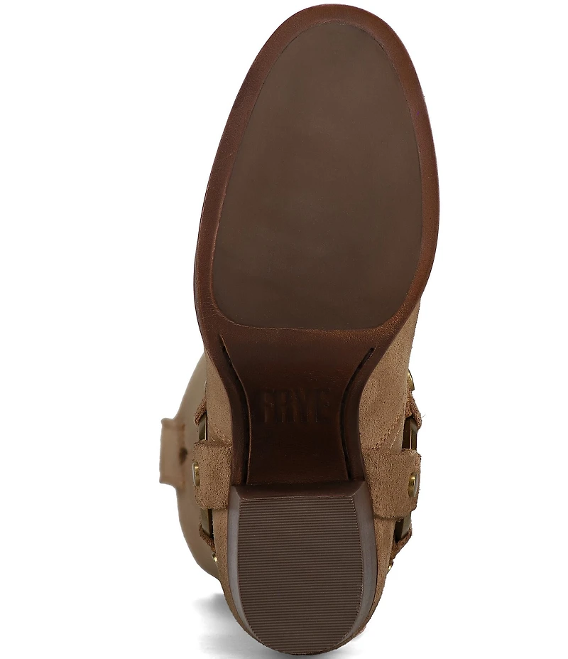 Frye Jean Suede O-Ring Harness Hardware Tall Boots