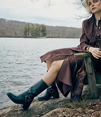 Frye Kate Leather O-Ring Hardware Moto Boots