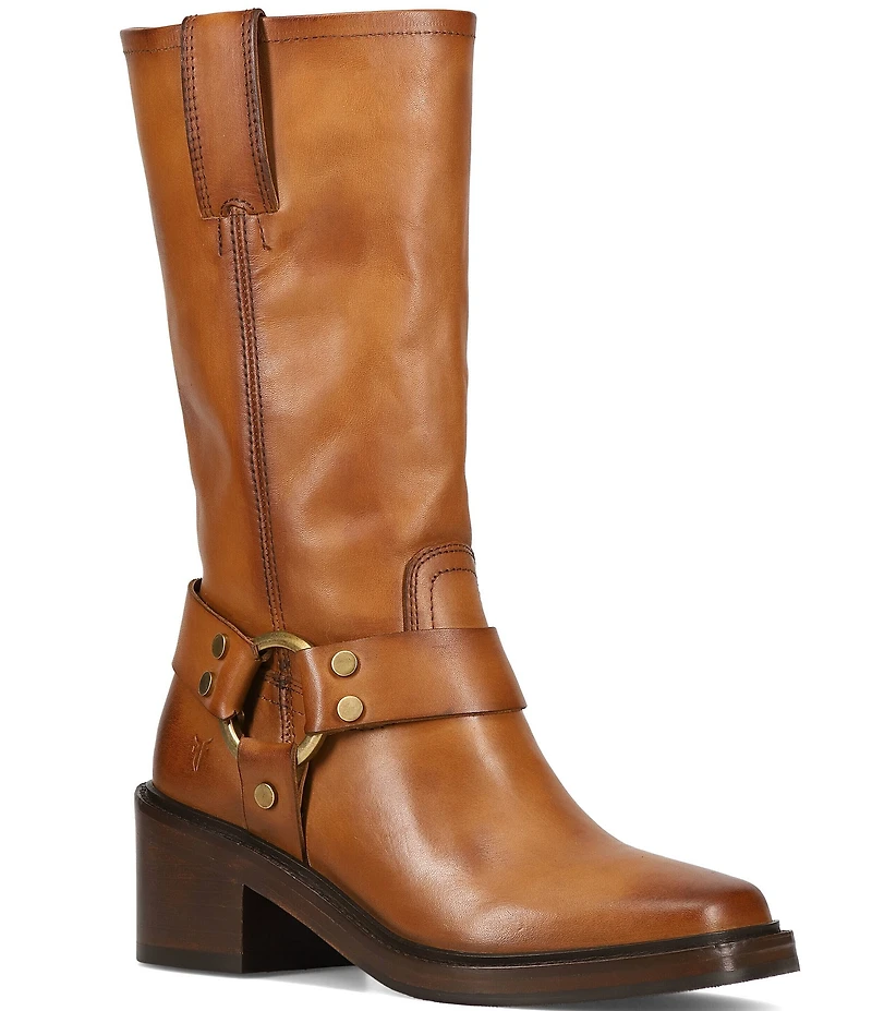 Frye Kate Leather O-Ring Hardware Moto Boots