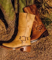 Frye Kate Leather O-Ring Hardware Moto Boots