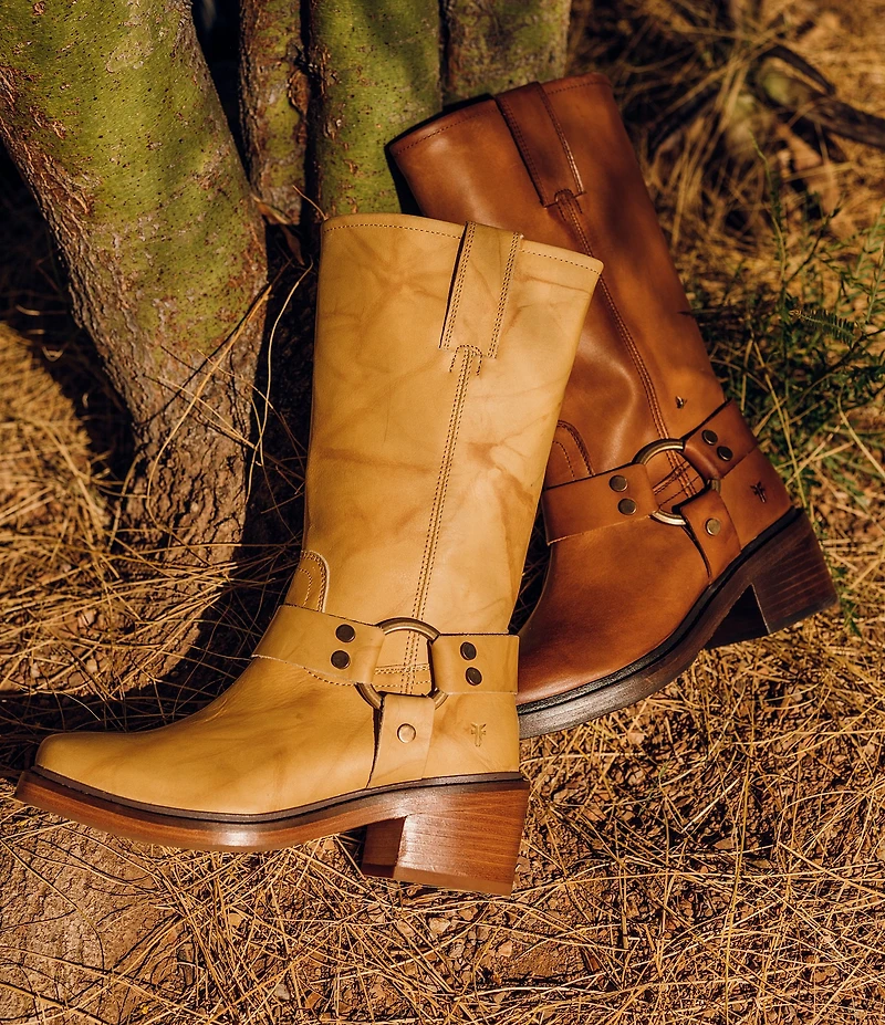 Frye Kate Leather O-Ring Hardware Moto Boots