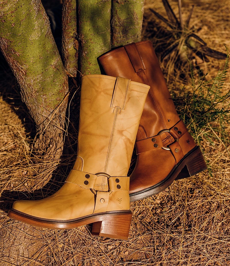 Frye Kate Leather O-Ring Hardware Moto Boots