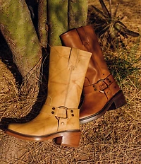 Frye Kate Leather O-Ring Hardware Moto Boots