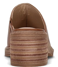 Frye Kate Leather Square Toe Block Heel Mules