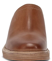 Frye Kate Leather Square Toe Block Heel Mules