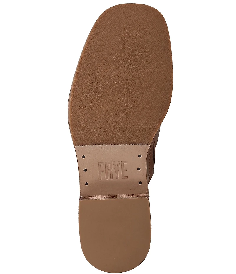 Frye Kate Leather Square Toe Block Heel Mules