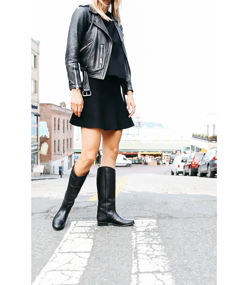 Frye Melissa Button Leather Tall Inside Zip Boots