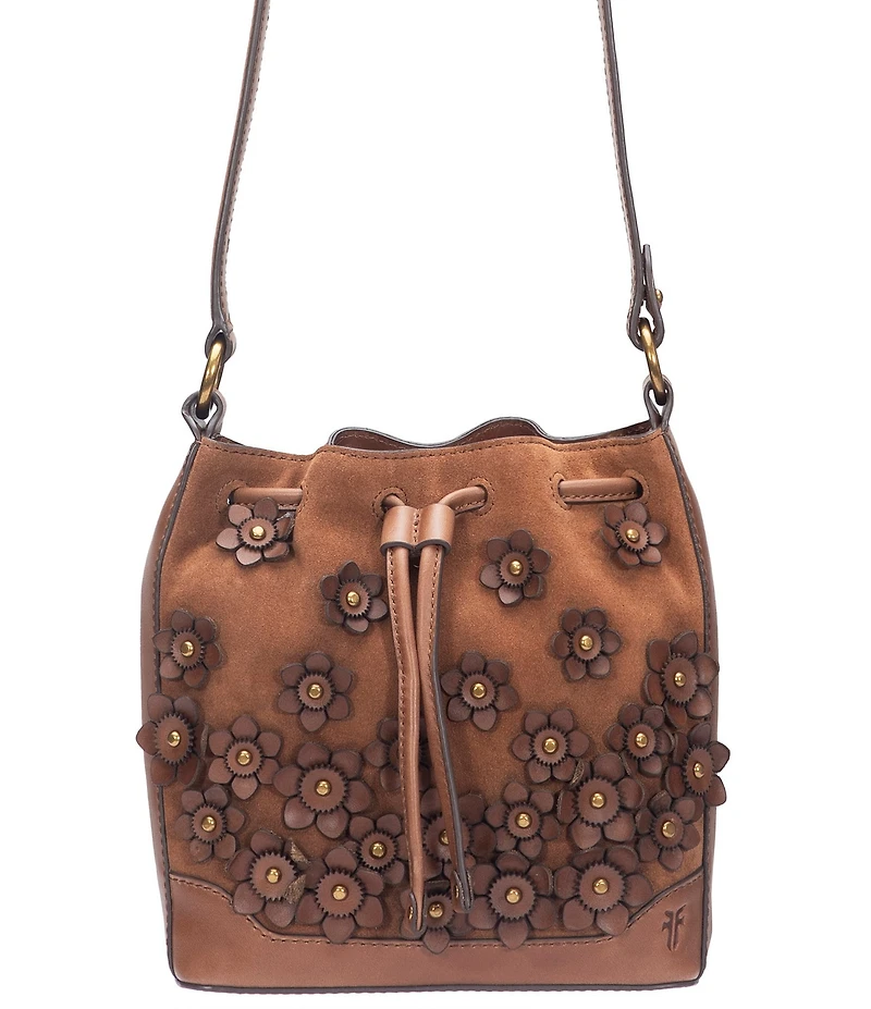 Frye Melissa Suede Floral Convertible Bucket Bag