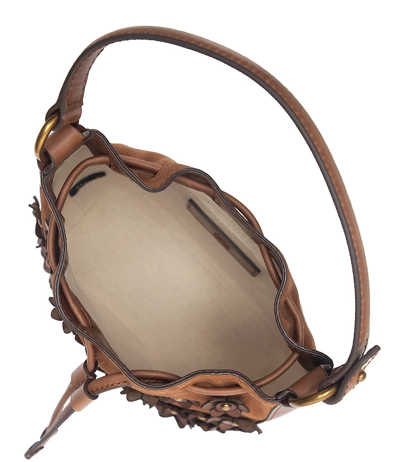 Frye Melissa Suede Floral Convertible Bucket Bag