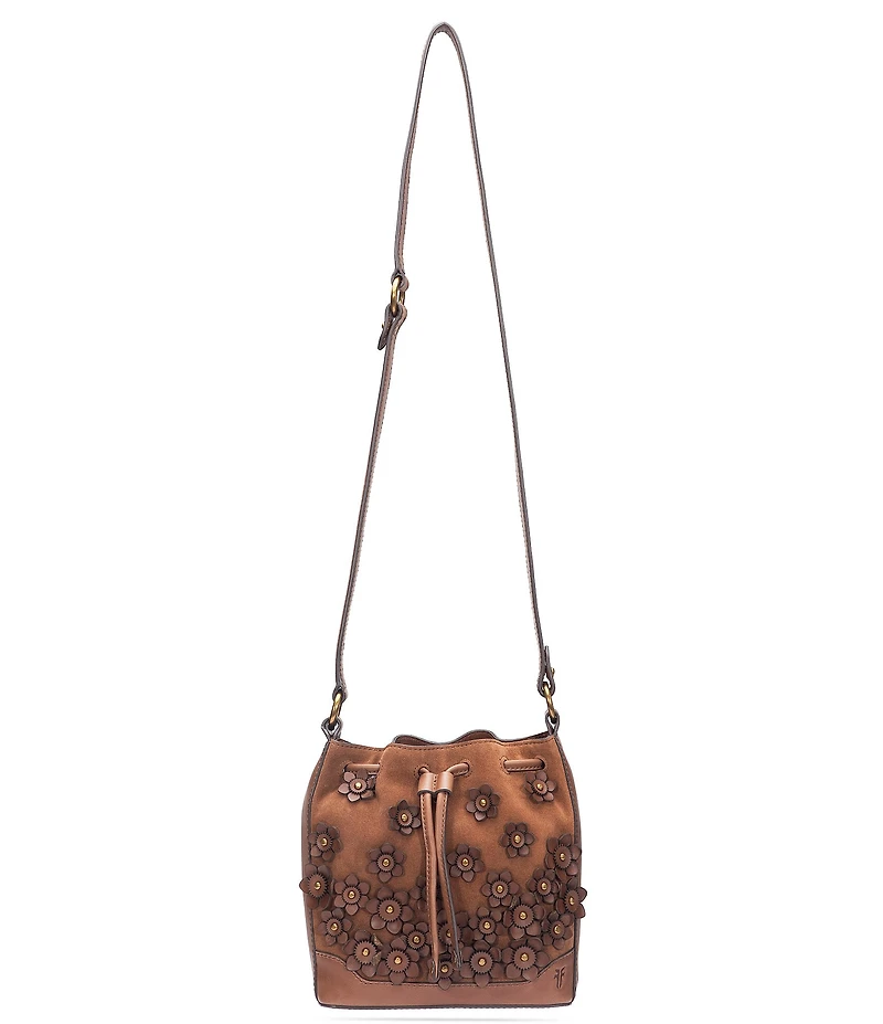 Frye Melissa Suede Floral Convertible Bucket Bag
