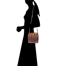 Frye Melissa Suede Floral Convertible Bucket Bag