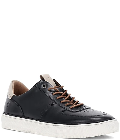 Frye Men's Astor Leather Low Lace Perforated Detail Court Sneakers