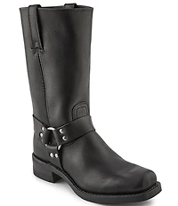 Frye Men's Leather 12R O-Ring Harness Hardware Square Toe Boots