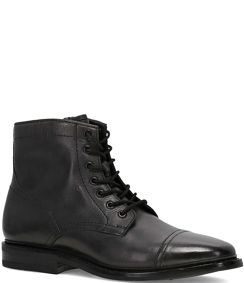 Frye Men's Paul Leather Cap Toe Lace Up Boots