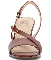 Frye Rachel Leather Buckle Slingback Wedge Sandals