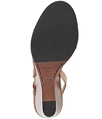 Frye Rachel Leather Buckle Slingback Wedge Sandals
