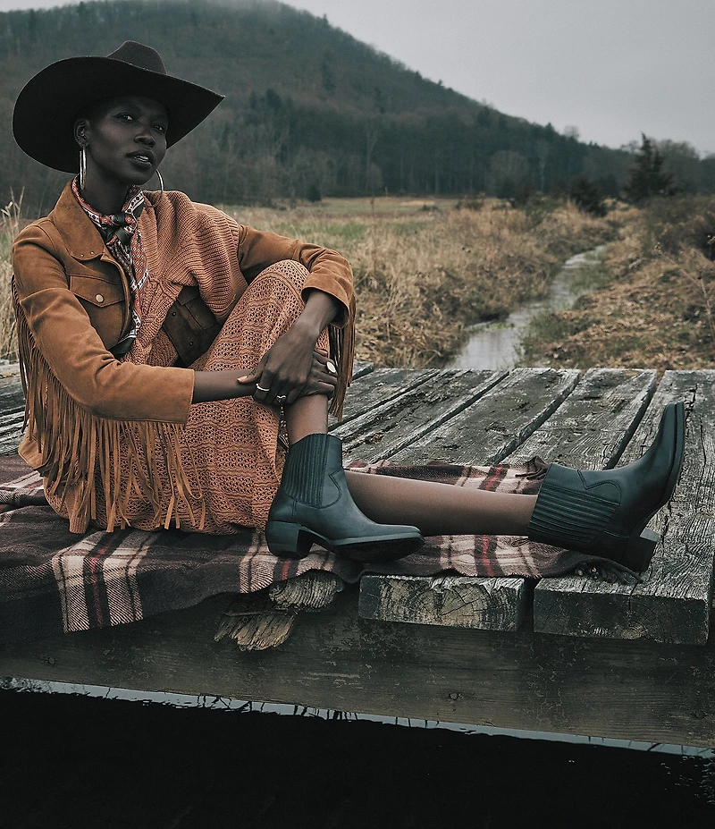 Frye Sacha Chelsea Leather Western Booties