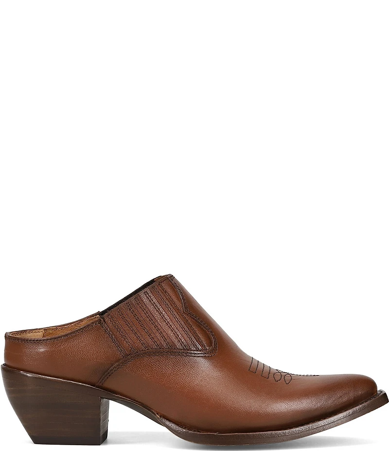 Frye Sacha Leather Western Mules
