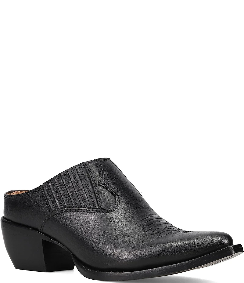 Frye Sacha Leather Western Mules