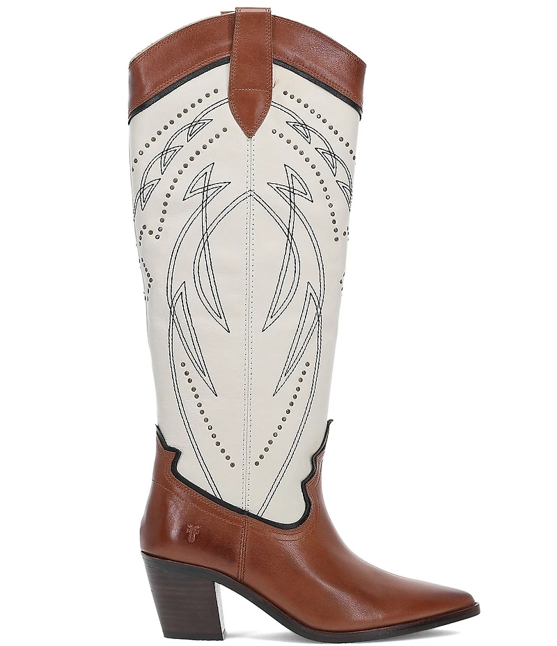 Frye Sara Western Stud Tall Leather Boots