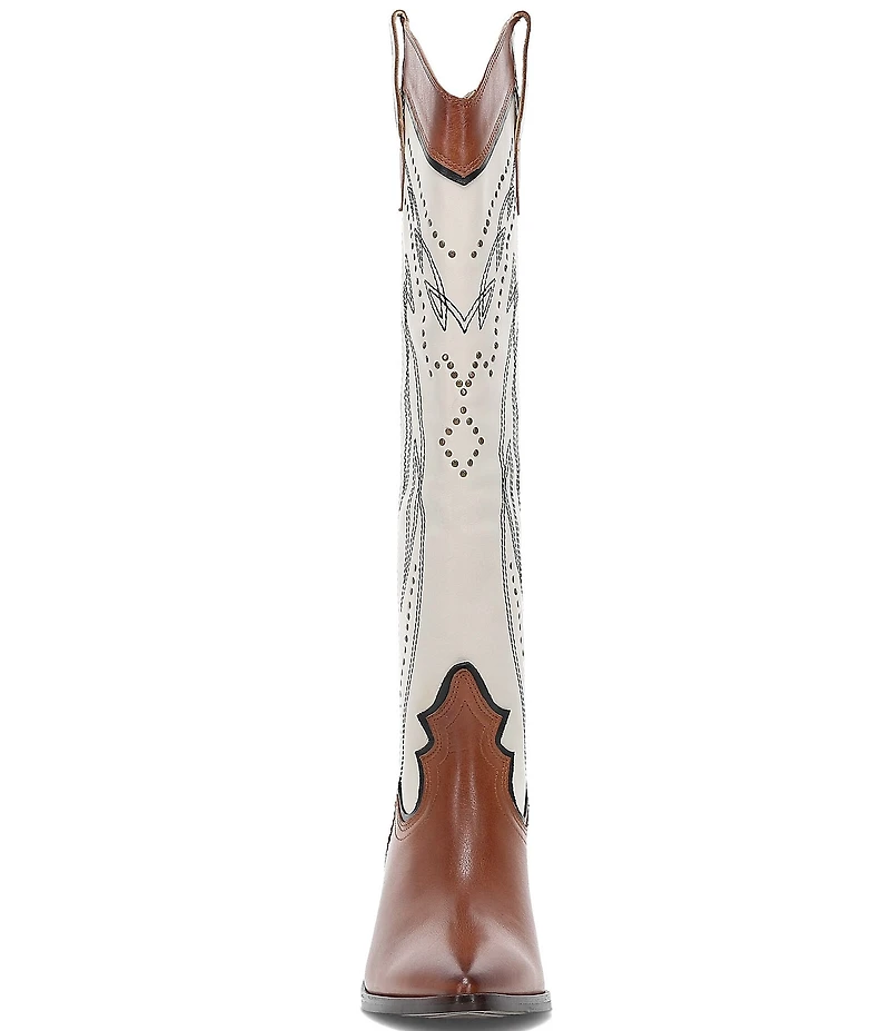 Frye Sara Western Stud Tall Leather Boots