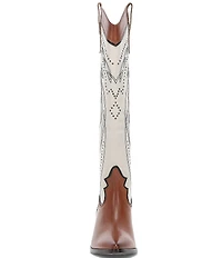 Frye Sara Western Stud Tall Leather Boots