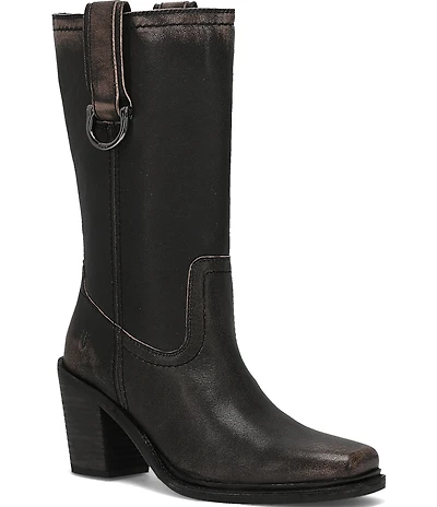 Frye Sedona Mid Calf Leather D-Ring Block Heel Boots