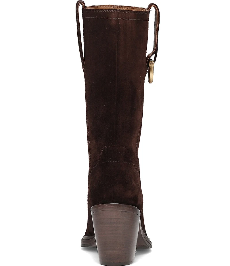 Frye Sedona Mid Calf Suede D-Ring Block Heel Boots