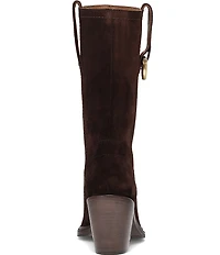 Frye Sedona Mid Calf Suede D-Ring Block Heel Boots