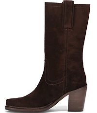 Frye Sedona Mid Calf Suede D-Ring Block Heel Boots