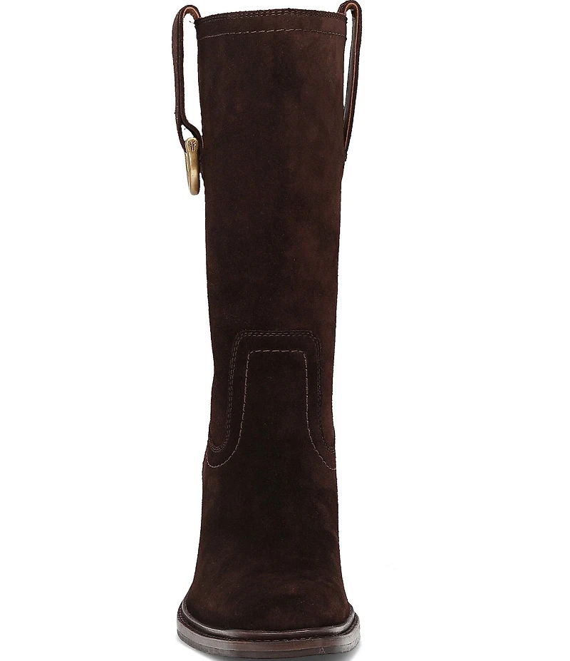 Frye Sedona Mid Calf Suede D-Ring Block Heel Boots