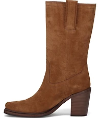Frye Sedona Mid Calf Suede D-Ring Block Heel Boots