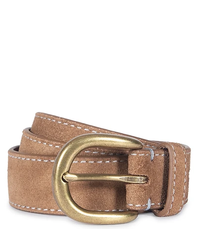 Frye 1.18#double; Suede Contrast Stitching Belt